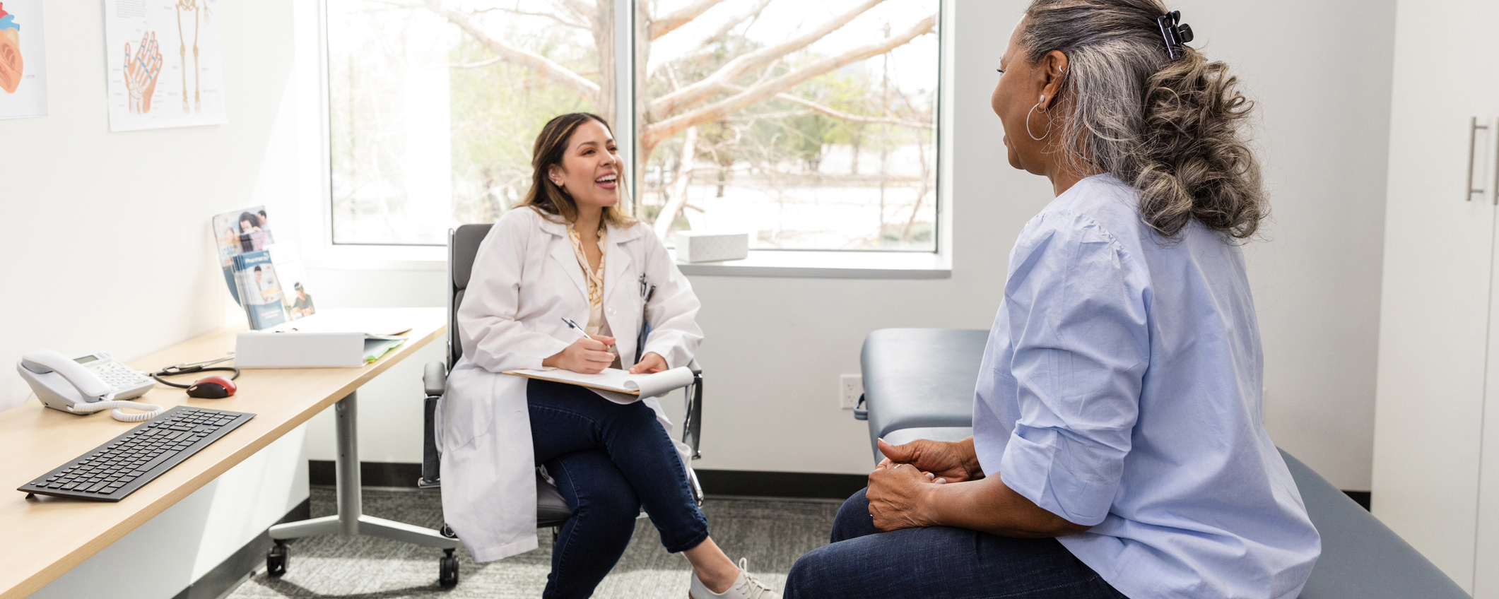 Woman at doctors office